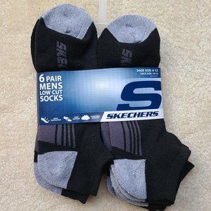 NWT Skechers Low Cut Socks Black Shoe Size 6-12